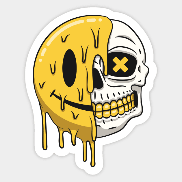 Dead Happy Sticker by Drippn